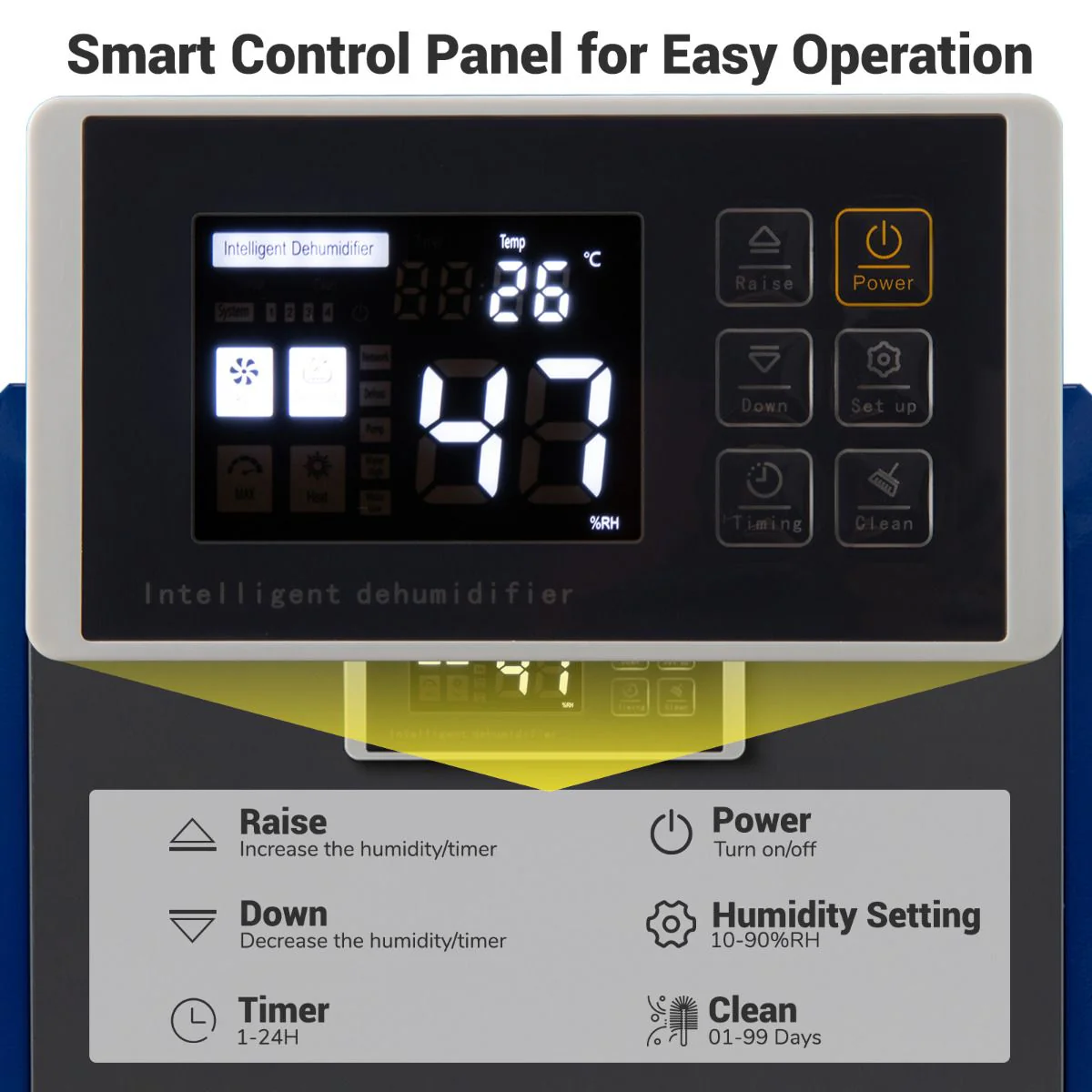 60L Dehumidifier with Drain Hose and 24H Timer - Image 4