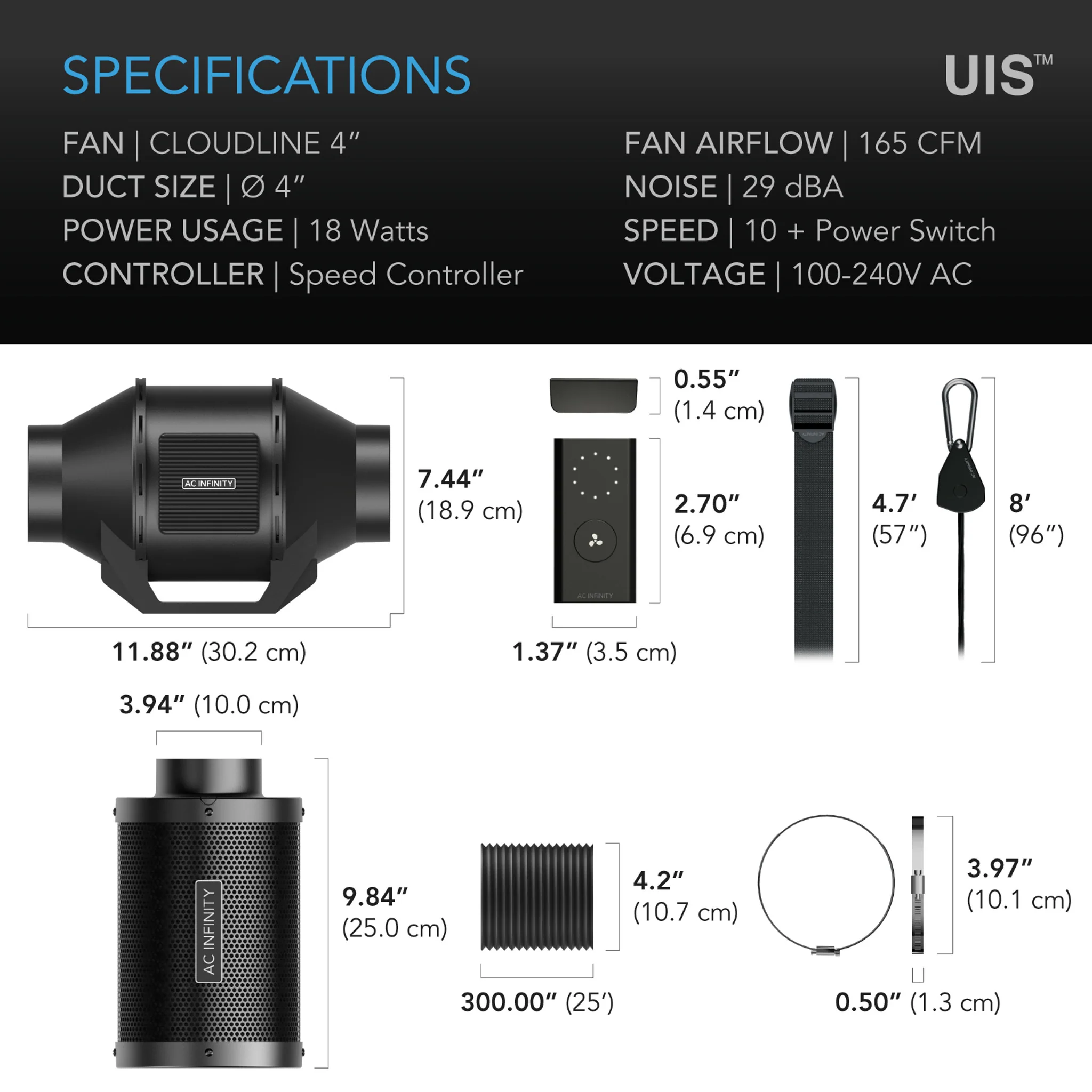 AC Infinity Cloudline Lite EC Extraction Fan Kit - Image 3