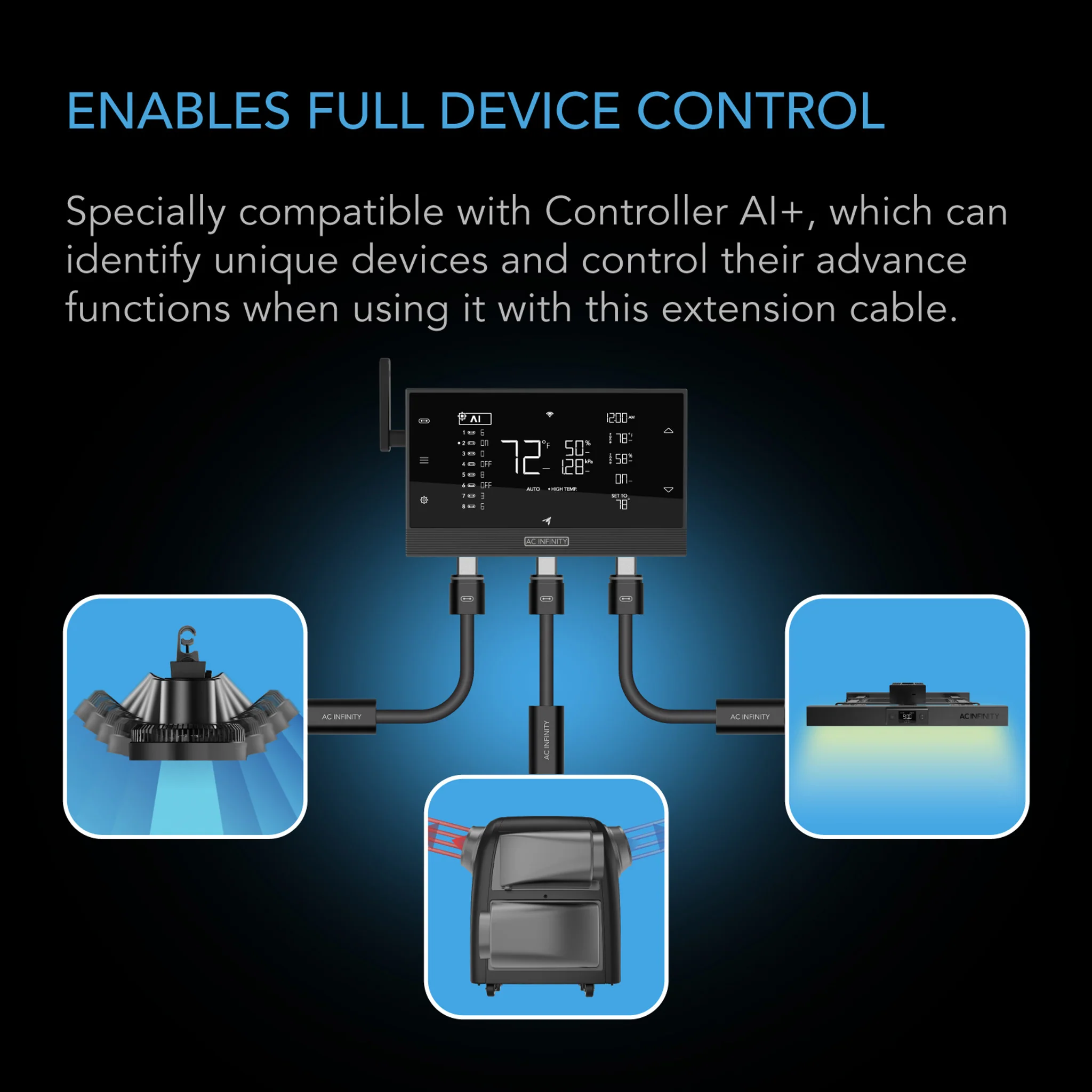 AC Infinity UIS AI+ Extension Cable (Female to Male) - Image 4