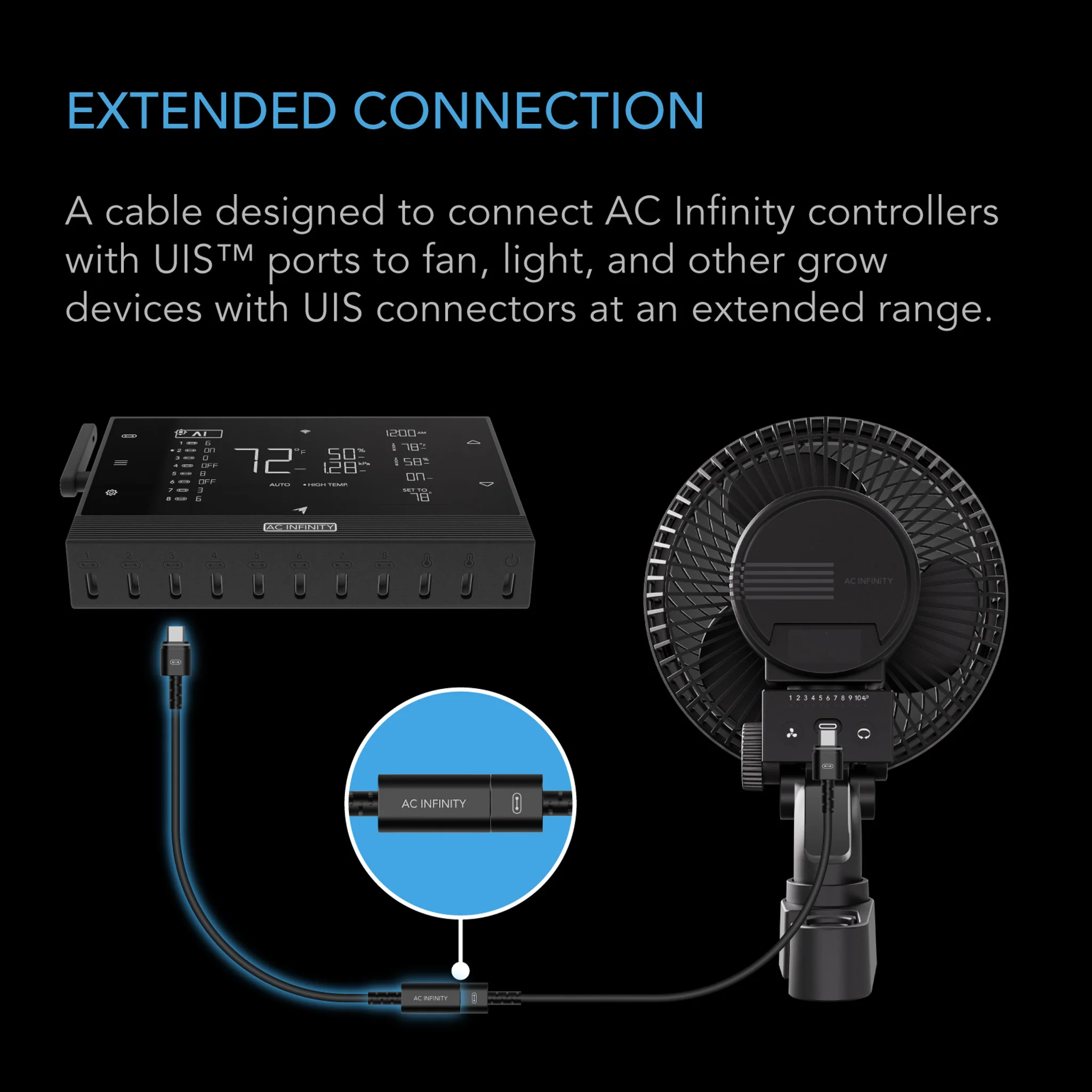 AC Infinity UIS AI+ Extension Cable (Female to Male) - Image 5