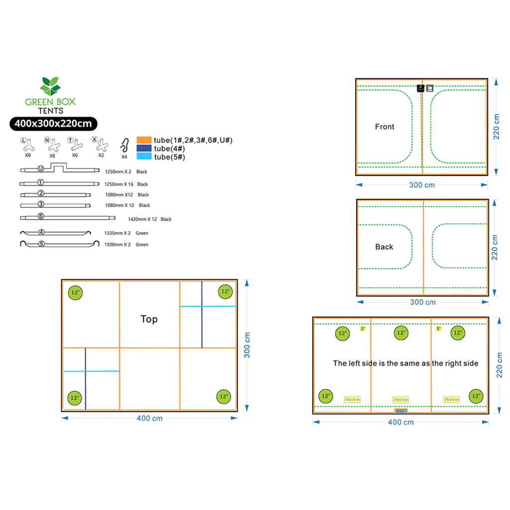 Green Box Tent 400 x 300 x 220 (With Wood Crate) - Image 2