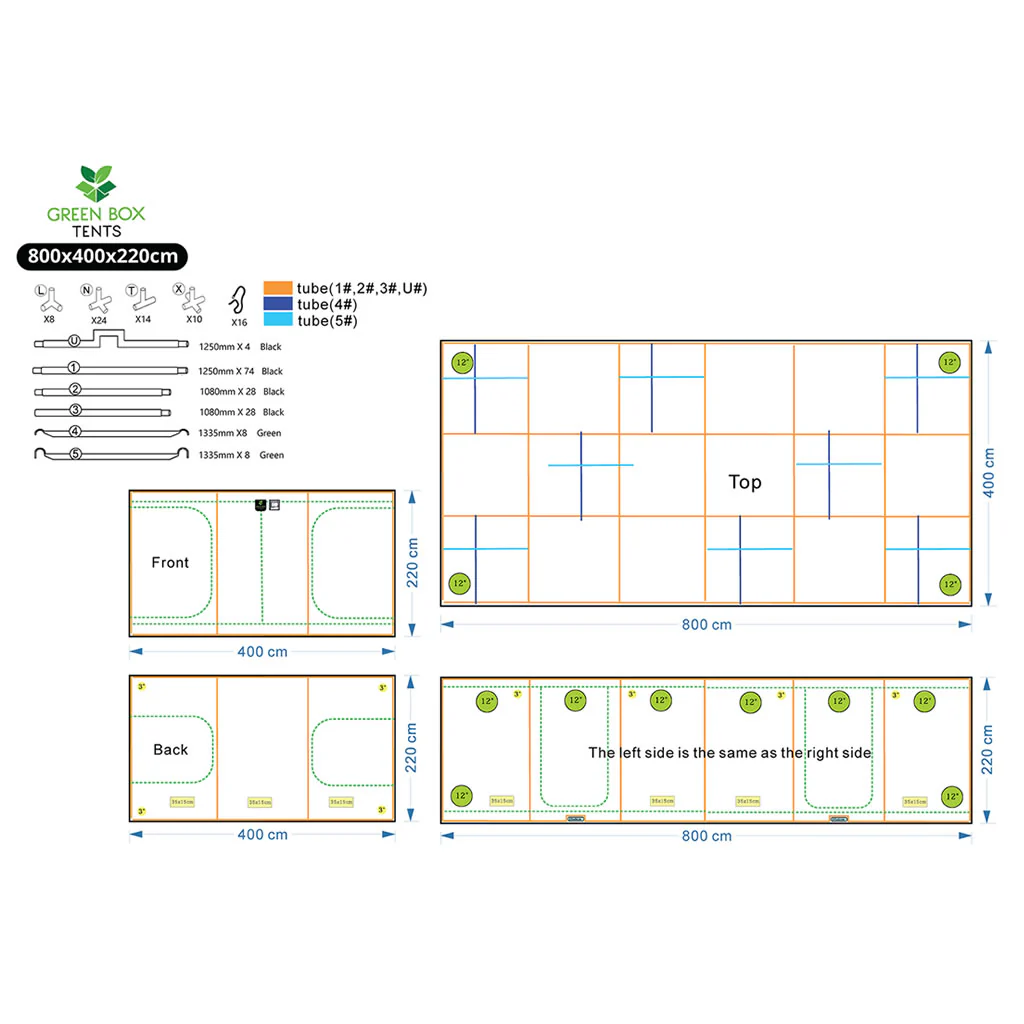 Green Box Tent 800 x 400 x 220 (With Wood Crate) - Image 2