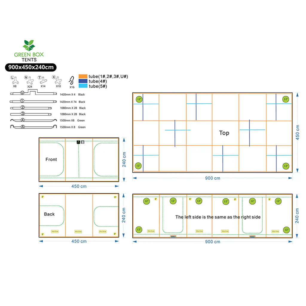 Green Box Tent 900 x 450 x 240 (With Wood Crate) - Image 2