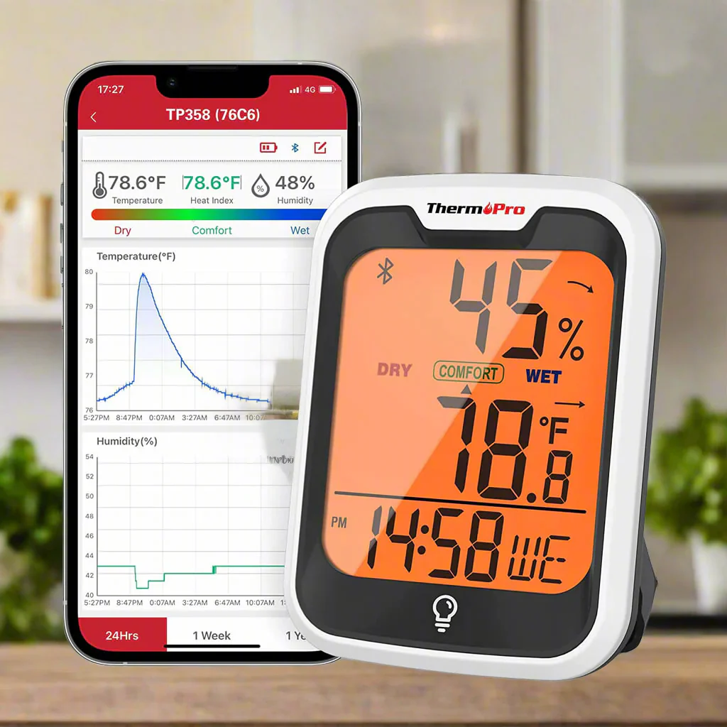 ThermoPro TP358 Bluetooth Hygrometer Mini Room Thermometer - Image 2